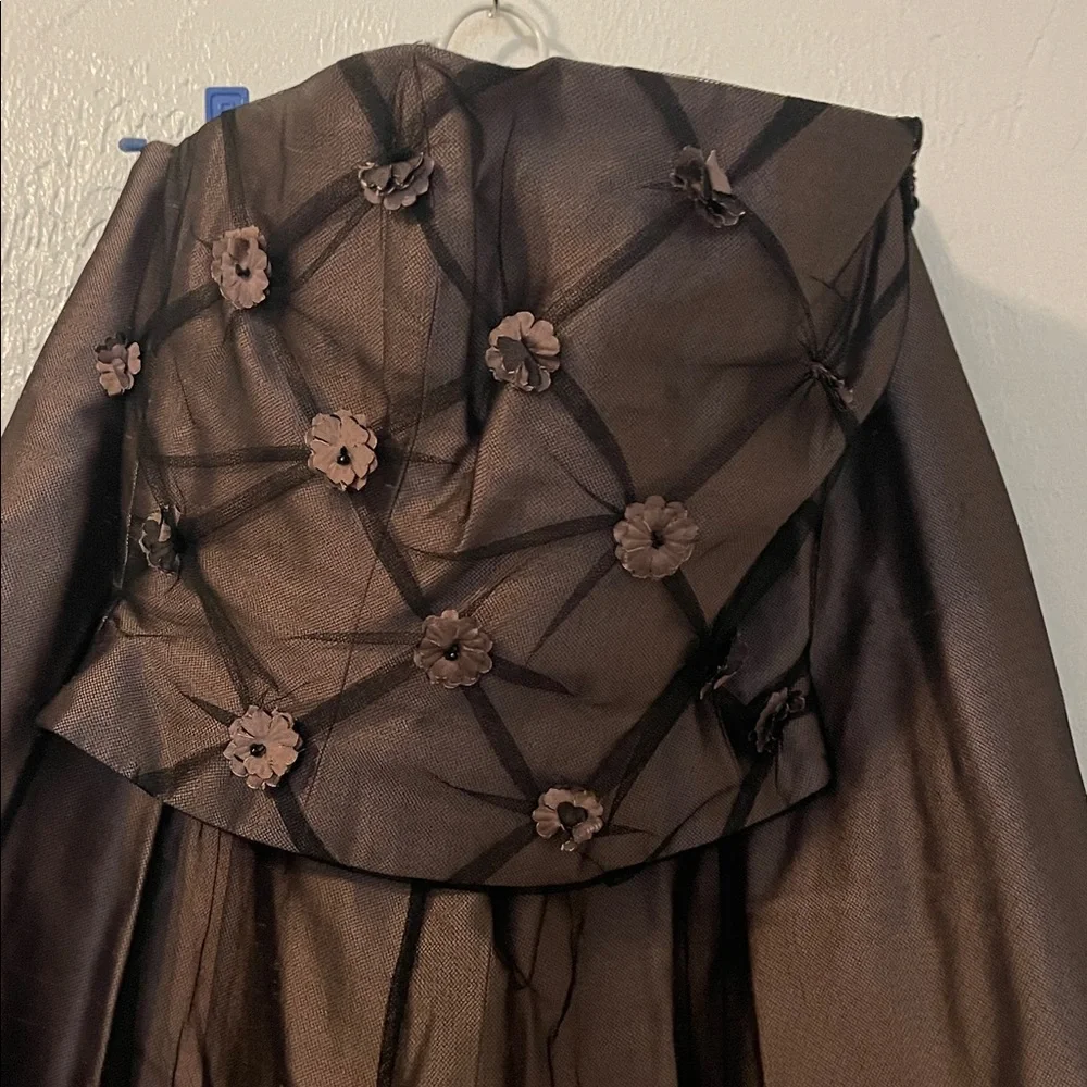 Rickie Freeman Neiman Marcus Brown 100% SILK Vintage Maxi Skirt/ Top - Picture 2 of 9